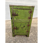 Antique c1900 Salesman Sample Miniature Ice Box Functional Model Green Paint