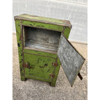 Antique c1900 Salesman Sample Miniature Ice Box Functional Model Green Paint