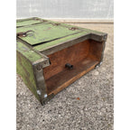Antique c1900 Salesman Sample Miniature Ice Box Functional Model Green Paint