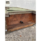 Antique c1900 Salesman Sample Miniature Ice Box Functional Model Green Paint
