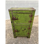 Antique c1900 Salesman Sample Miniature Ice Box Functional Model Green Paint