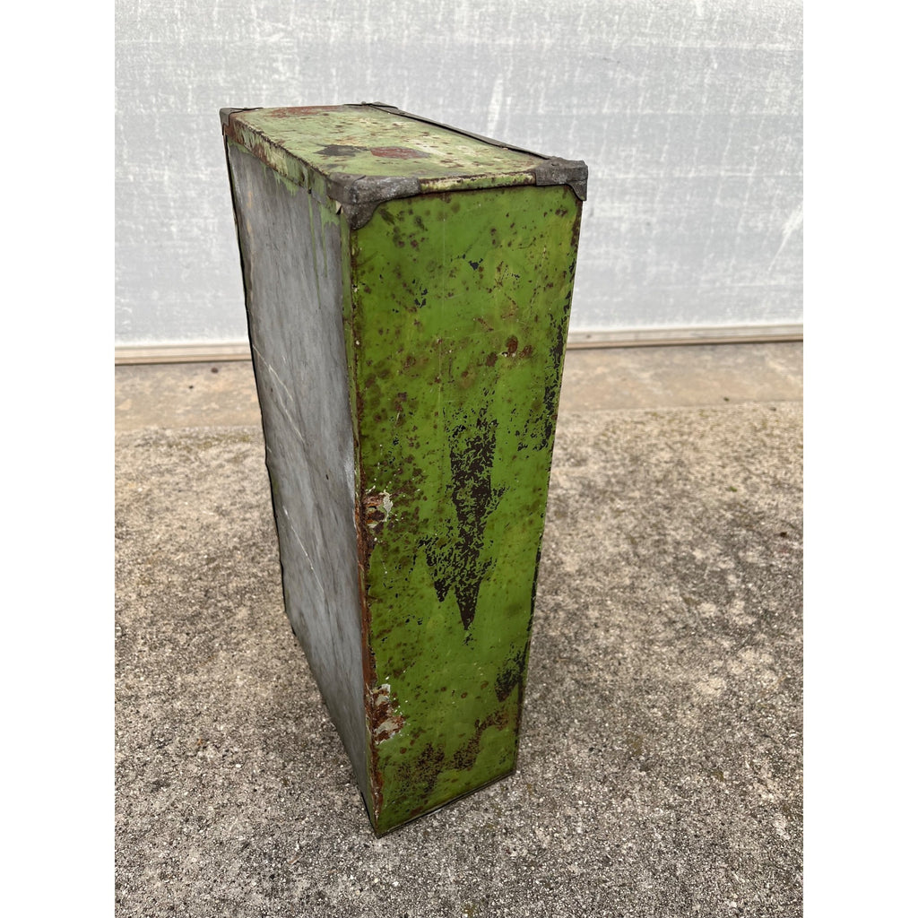 Antique c1900 Salesman Sample Miniature Ice Box Functional Model Green Paint