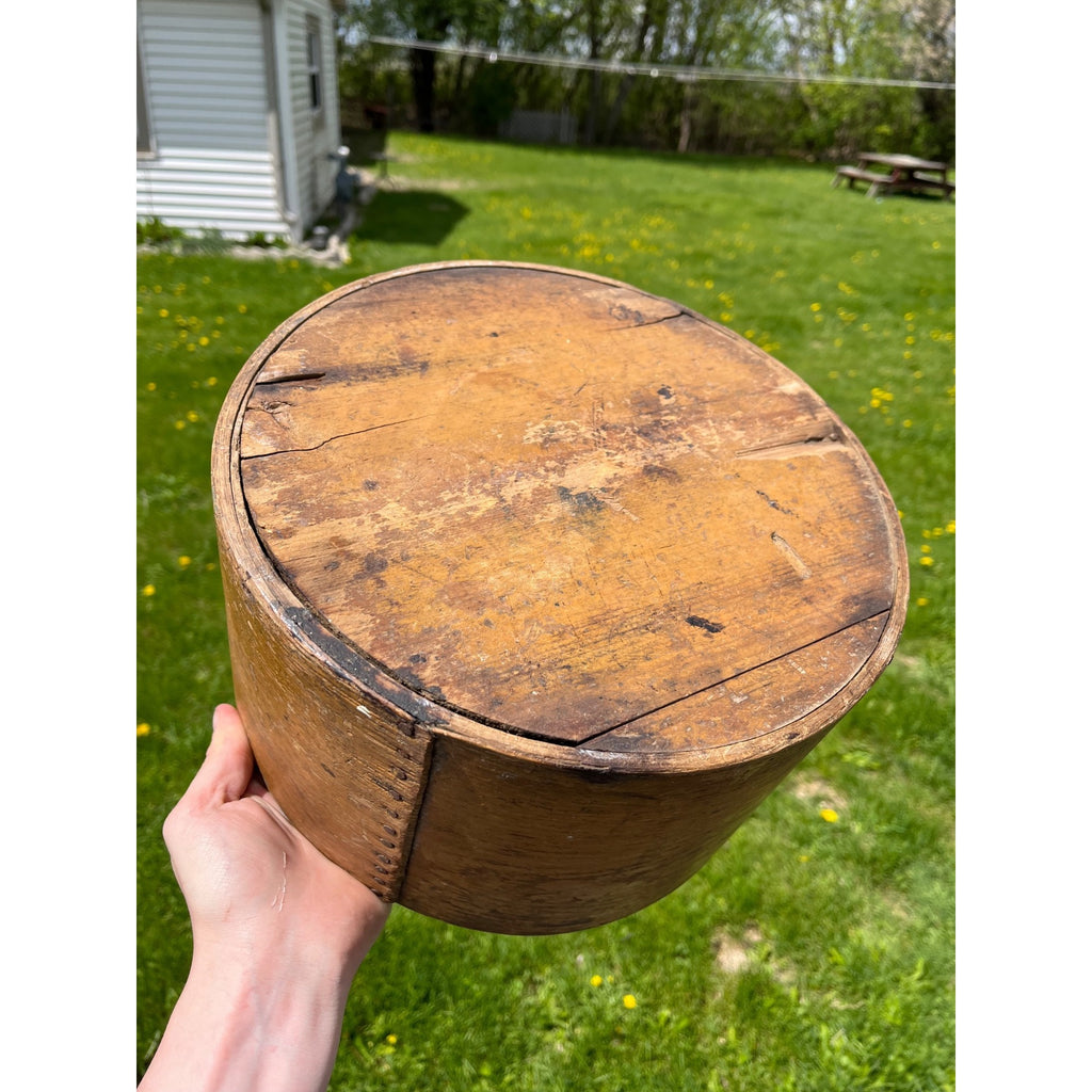 Antique Primitive 19th c. Large Wooden Grain Measure S. Farrar Royalston Mass MA