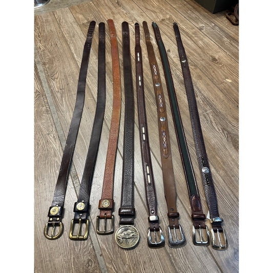 Orvis Genuine Leather Men's Belts Lot (8) Pre-Owned Size 36 Southwestern Bead++