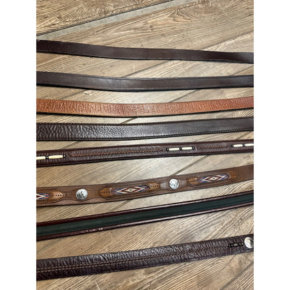 Orvis Genuine Leather Men's Belts Lot (8) Pre-Owned Size 36 Southwestern Bead++