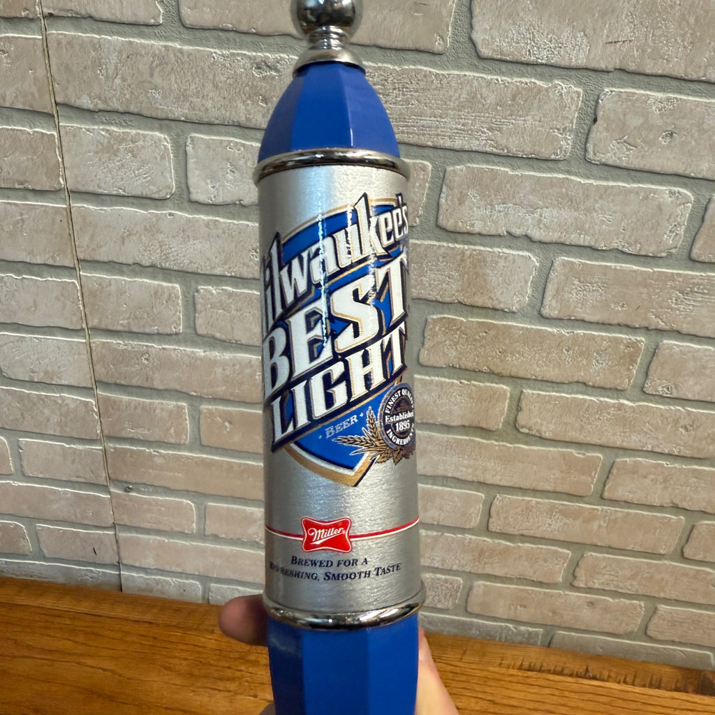 Milwaukee's Miller Best Light 12” Vintage Beer Tap Handle Knob Blue