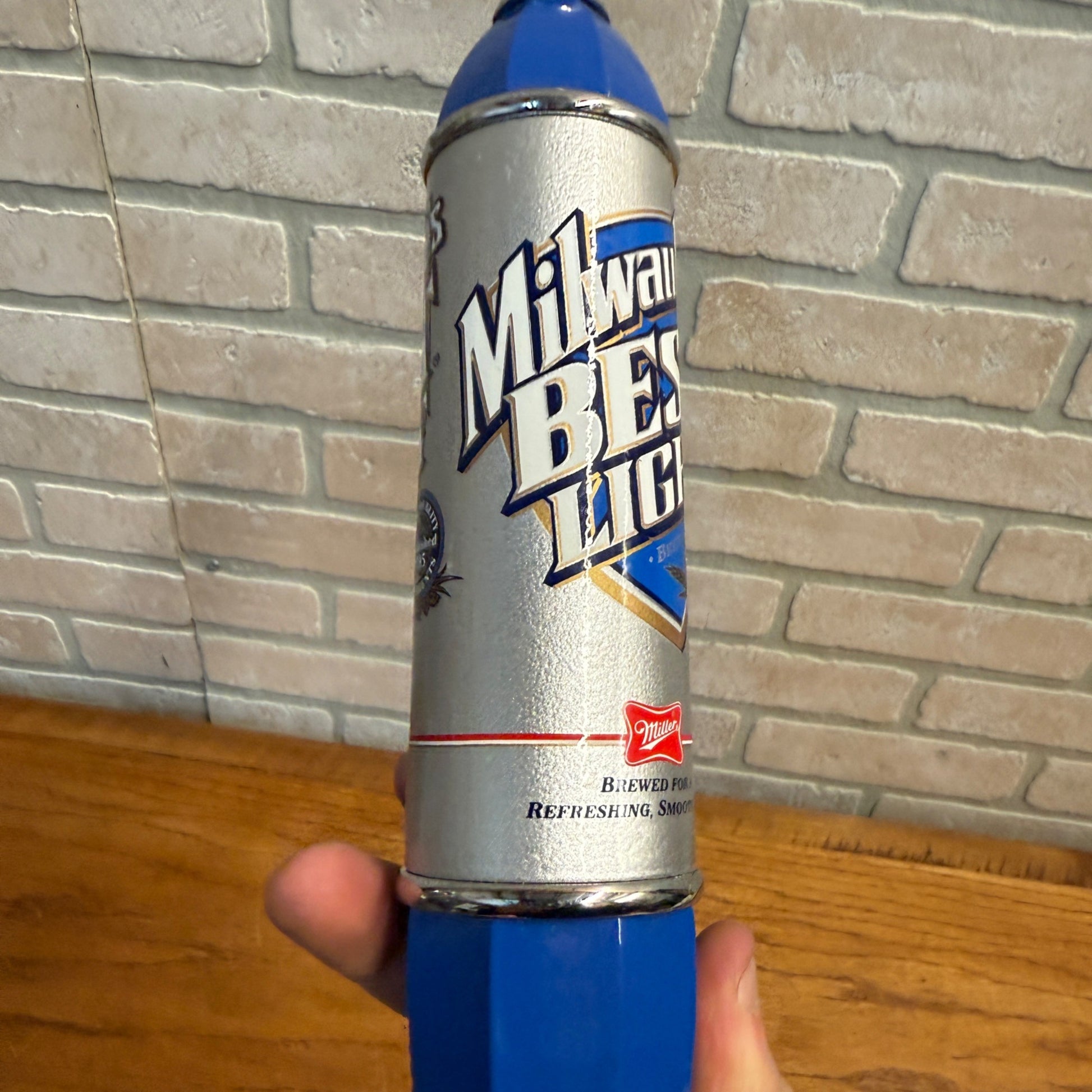 Milwaukee's Miller Best Light 12” Vintage Beer Tap Handle Knob Blue