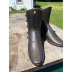 Antique Victorian Cast Iron Button Boot Shoe Forms Store Display Mannequin Lasts Pair