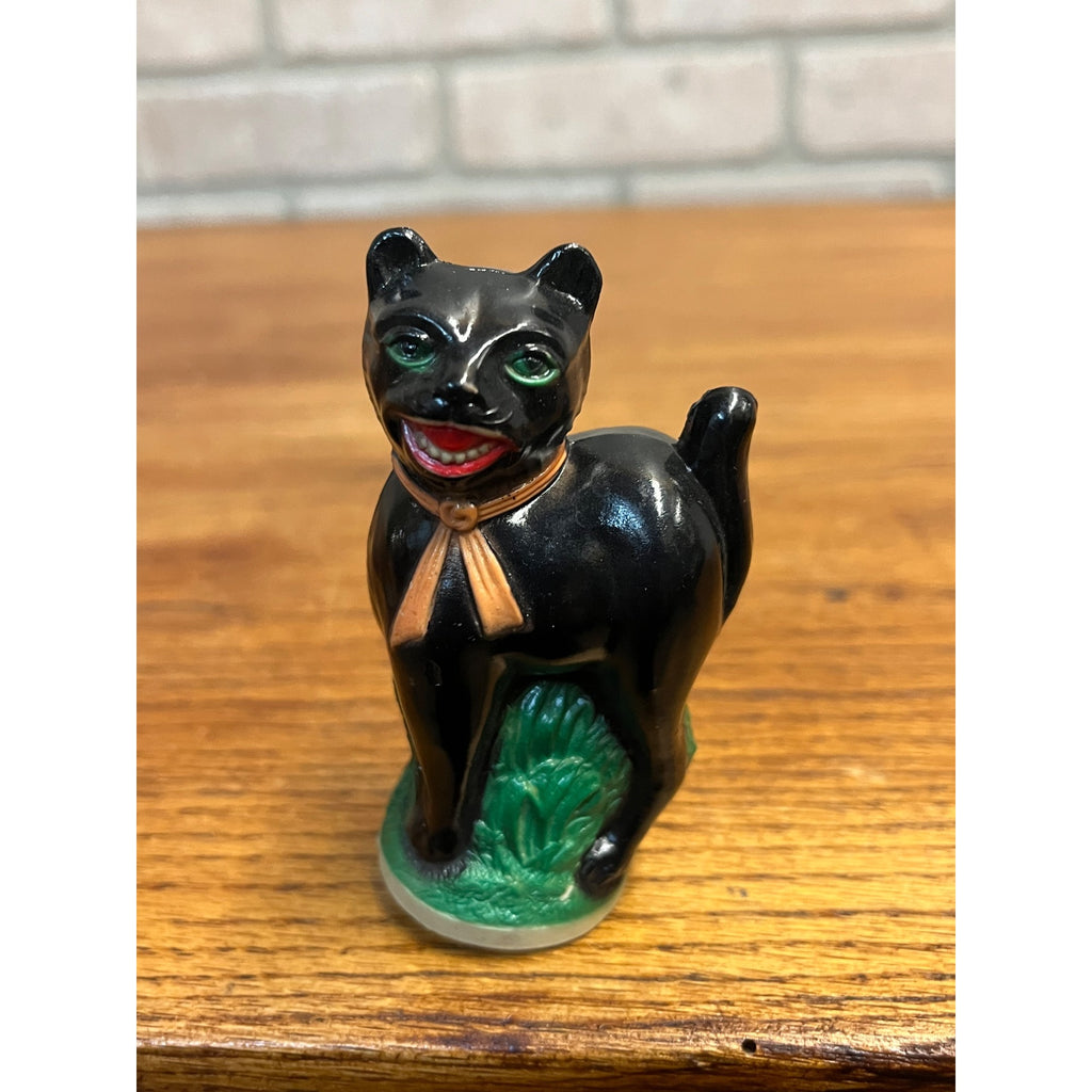 Vintage 1930s Halloween Black Cat Celluloid Rattle Toy Antique Early