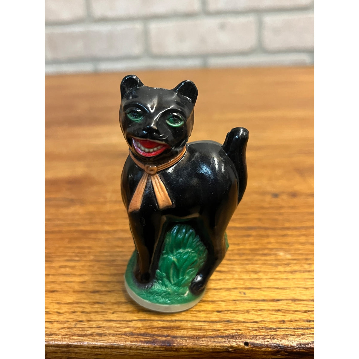 Vintage 1930s Halloween Black Cat Celluloid Rattle Toy Antique Early
