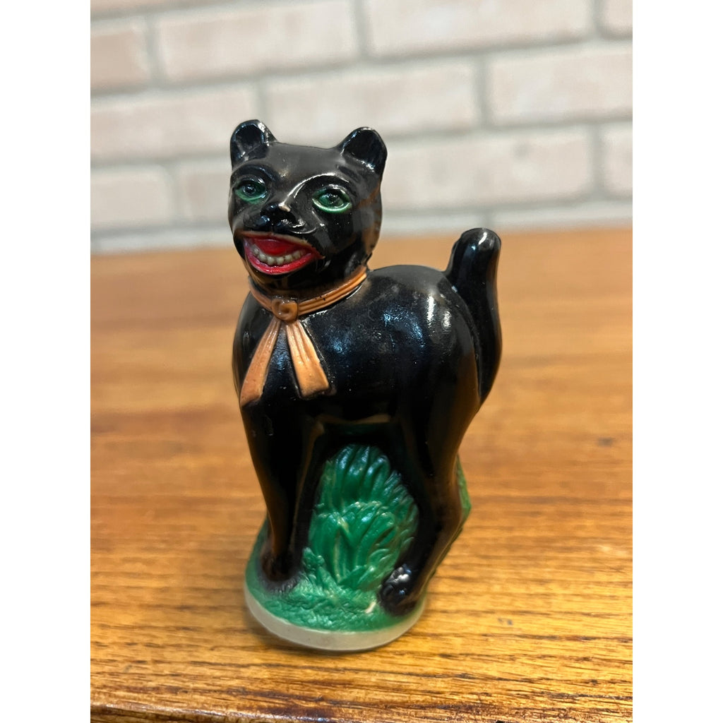 Vintage 1930s Halloween Black Cat Celluloid Rattle Toy Antique Early