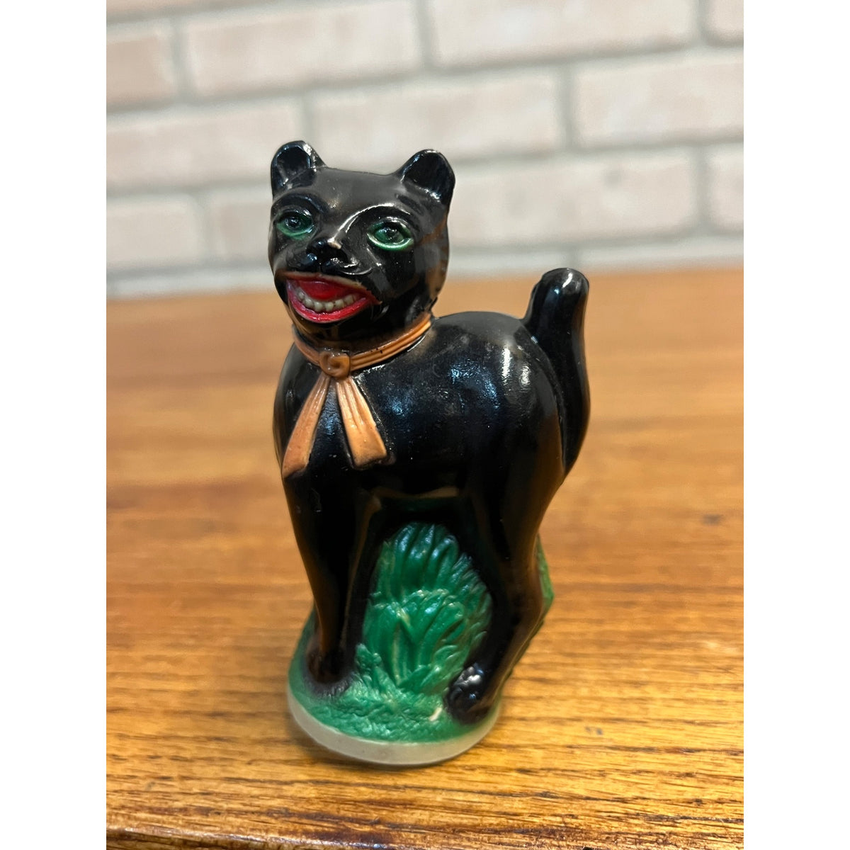 Vintage 1930s Halloween Black Cat Celluloid Rattle Toy Antique Early