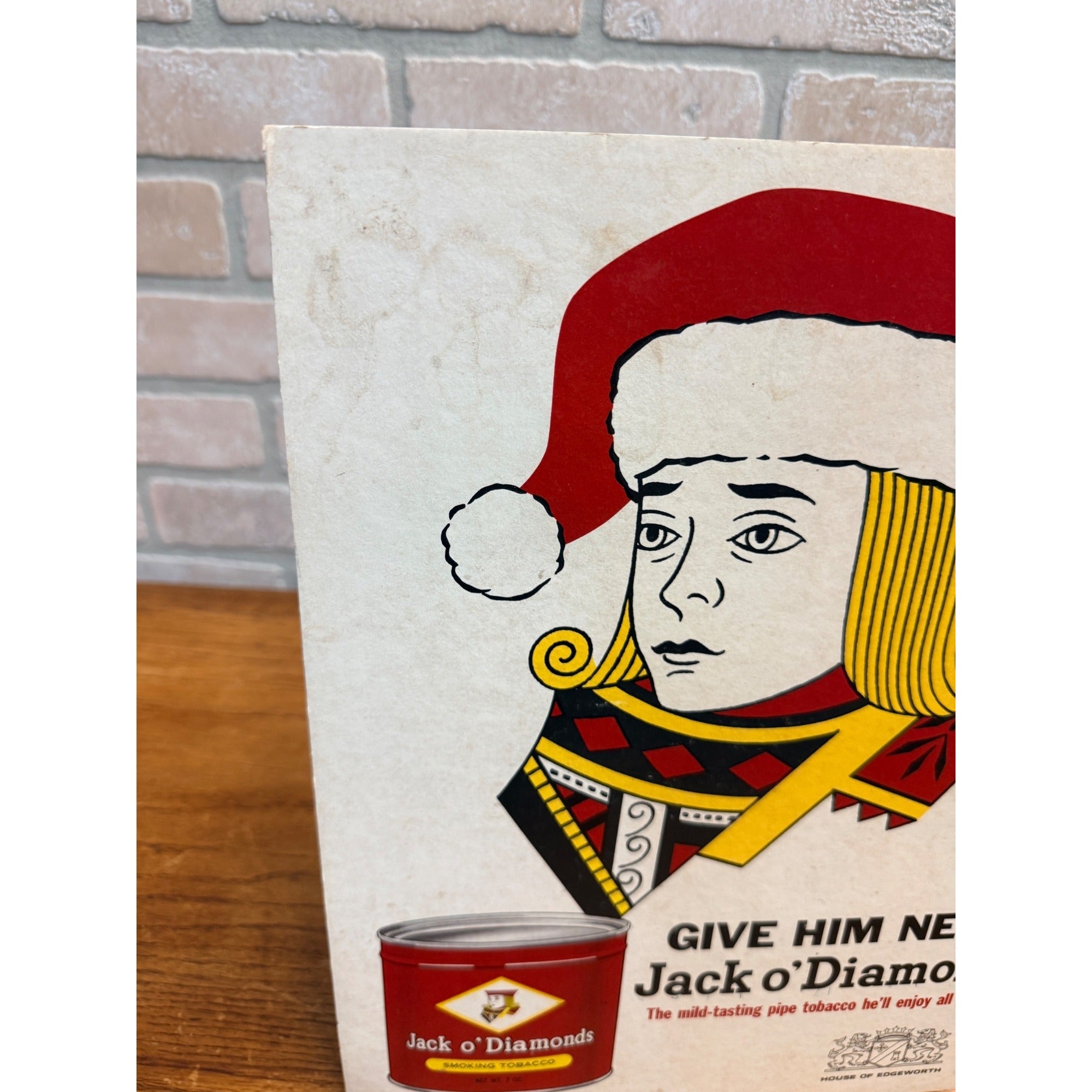 RARE Vintage Jack O' Diamonds Pipe Tobacco Advertising Sign Store Display