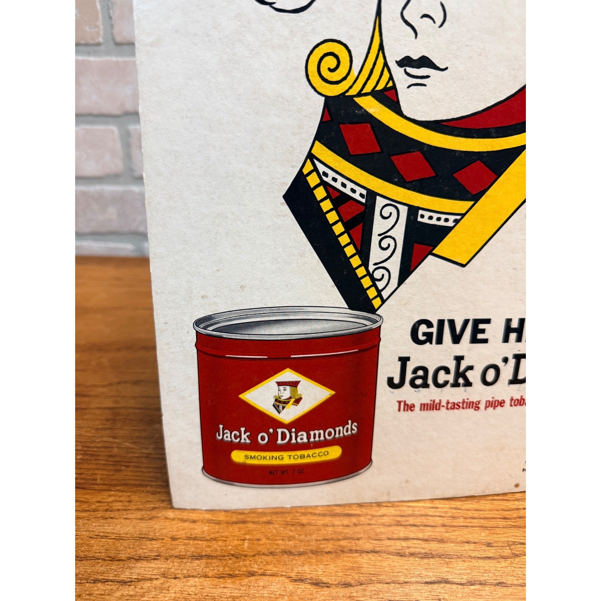 RARE Vintage Jack O' Diamonds Pipe Tobacco Advertising Sign Store Display