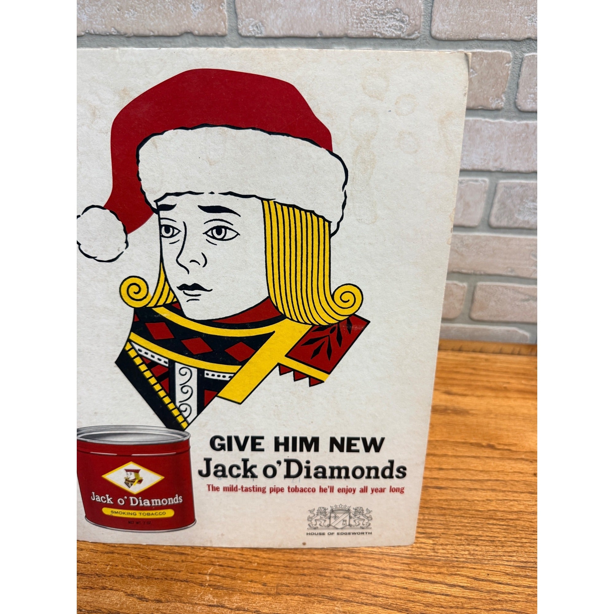 RARE Vintage Jack O' Diamonds Pipe Tobacco Advertising Sign Store Display