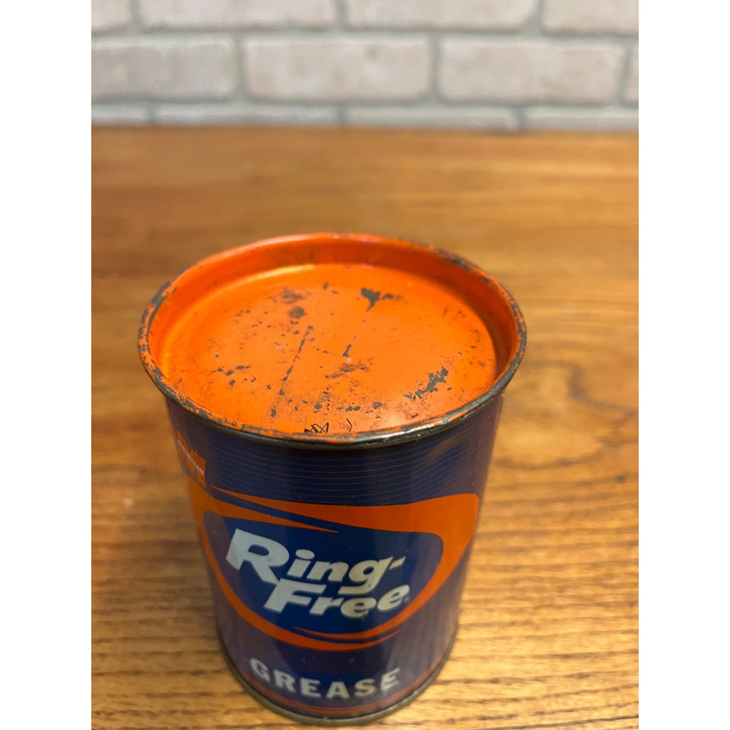 Vintage Macmillan Ring-Free Grease Can 1lb Garage Gas Auto Advertising