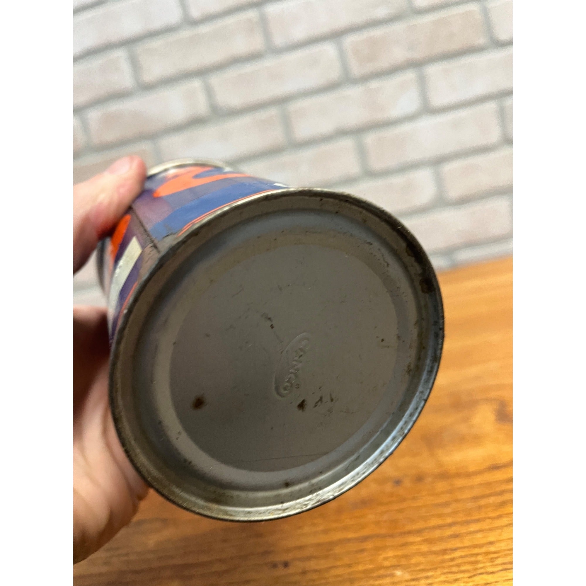 Vintage Macmillan Ring-Free Grease Can 1lb Garage Gas Auto Advertising