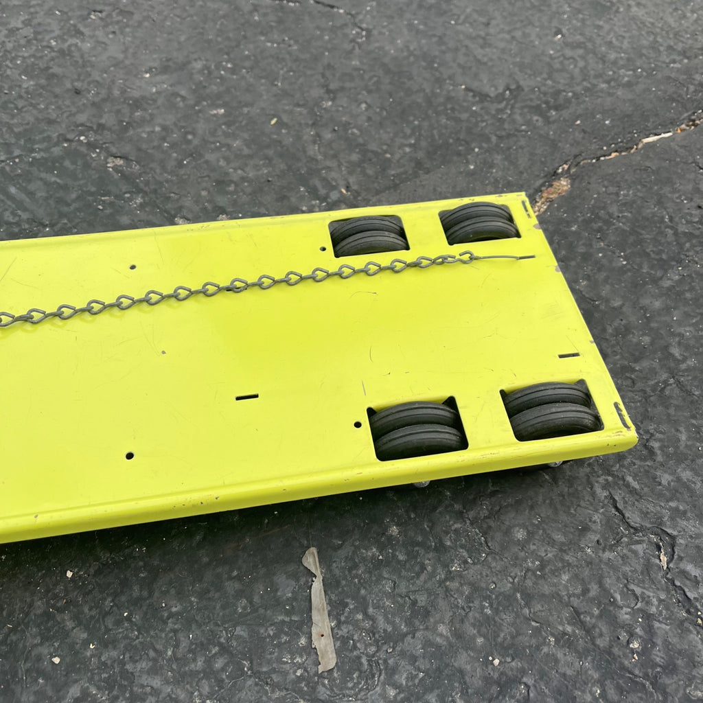 Vintage 1950s Tonka State Hi-Way Lime Green Lowboy Trailer Pressed Steel Toy