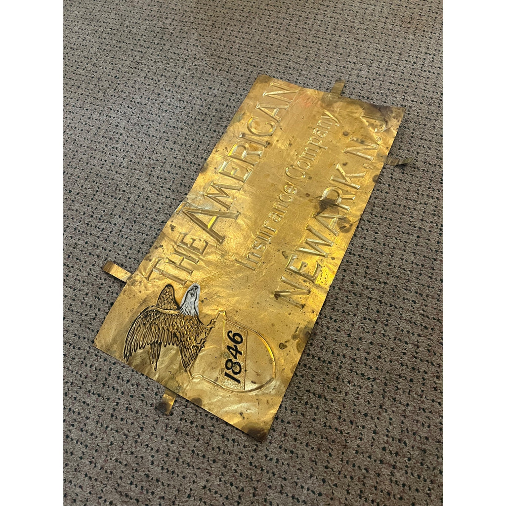 RARE Early 1900s The American Insurance Co. Advertising Sign Newark NJ Eagle