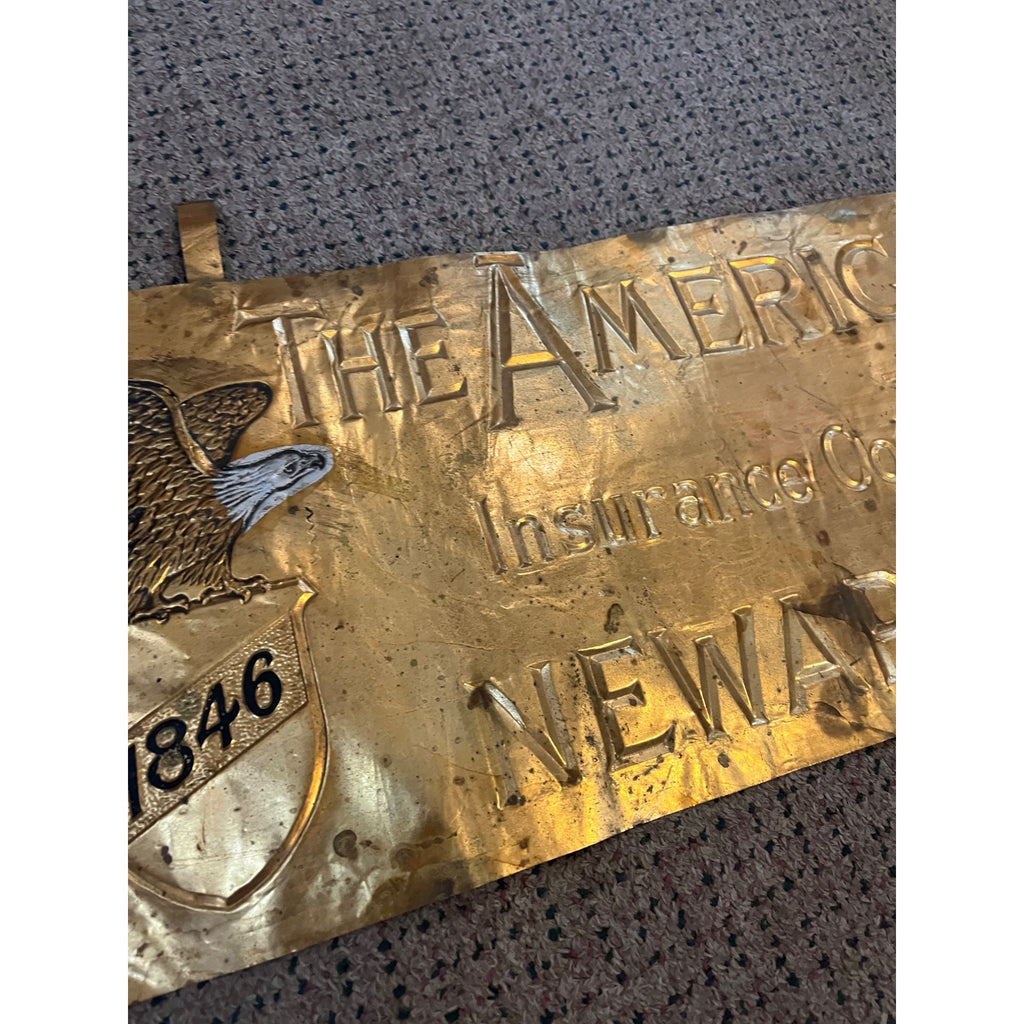 RARE Early 1900s The American Insurance Co. Advertising Sign Newark NJ Eagle