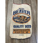 Vintage Beaver Quality Seed Sack Beaver Dam Wisconsin Mayr's Seed 30lb
