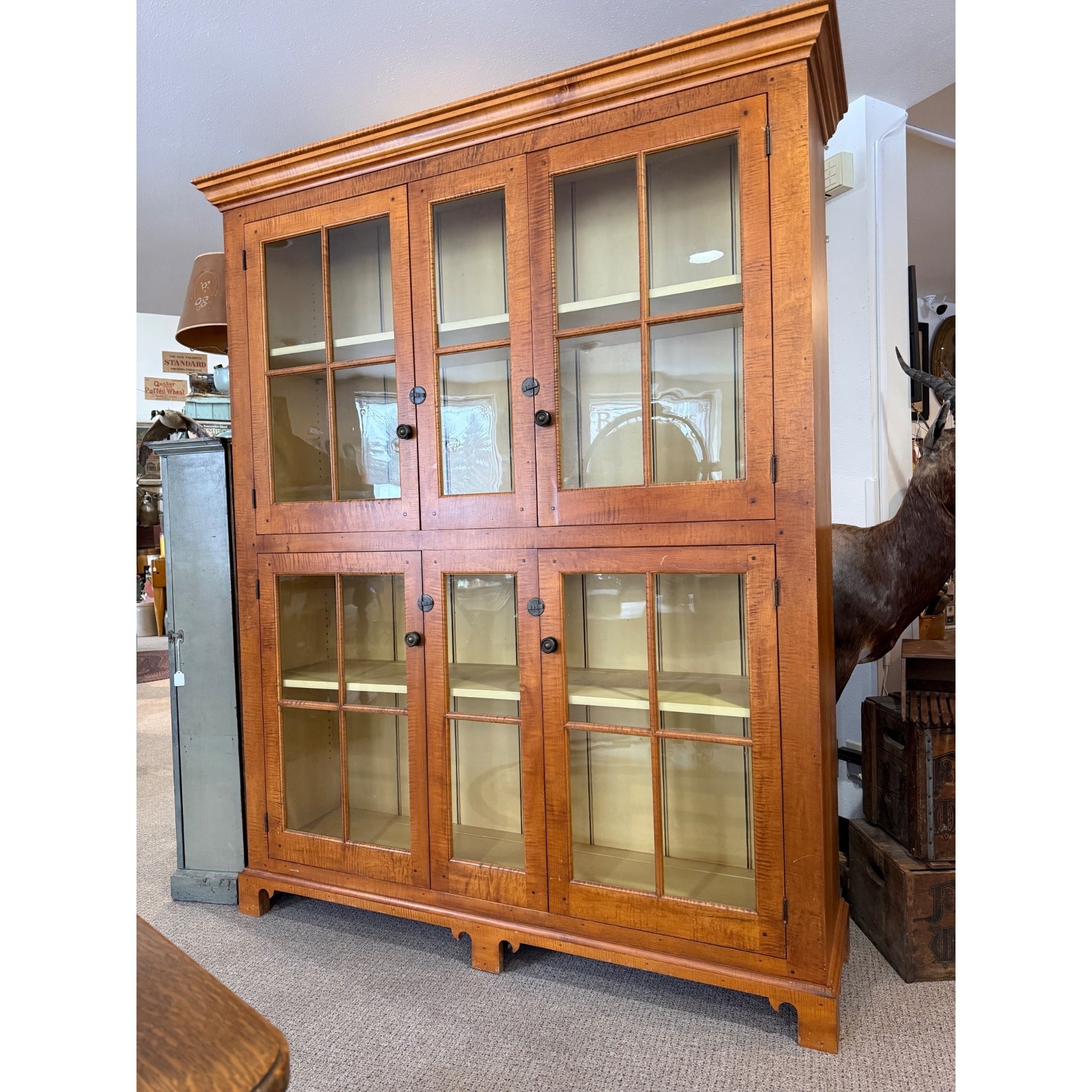 Vintage Kitchen Display Cabinet Cupboard Bookcase David T. Smith 4-Door