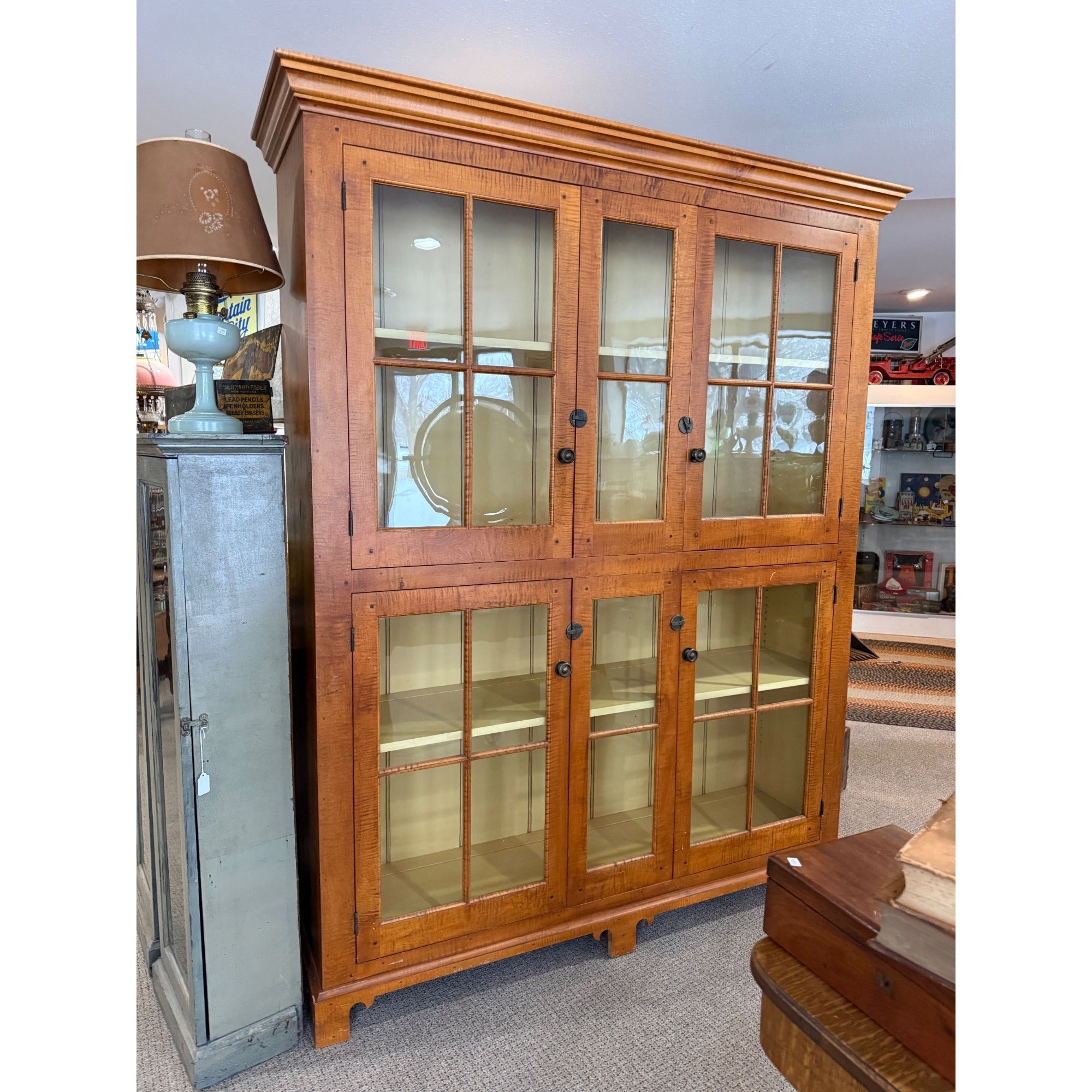 Vintage Kitchen Display Cabinet Cupboard Bookcase David T. Smith 4-Door