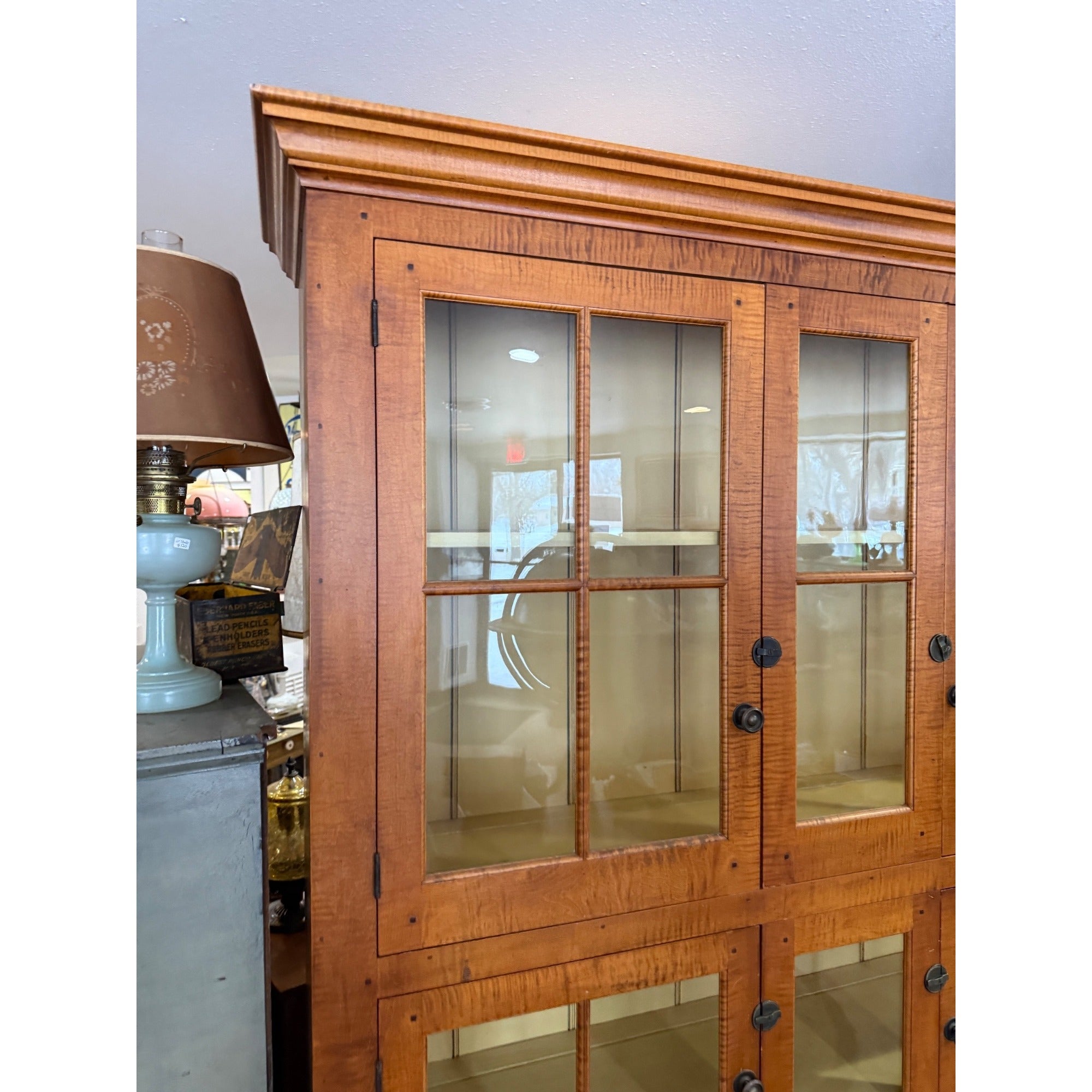 Vintage Kitchen Display Cabinet Cupboard Bookcase David T. Smith 4-Door