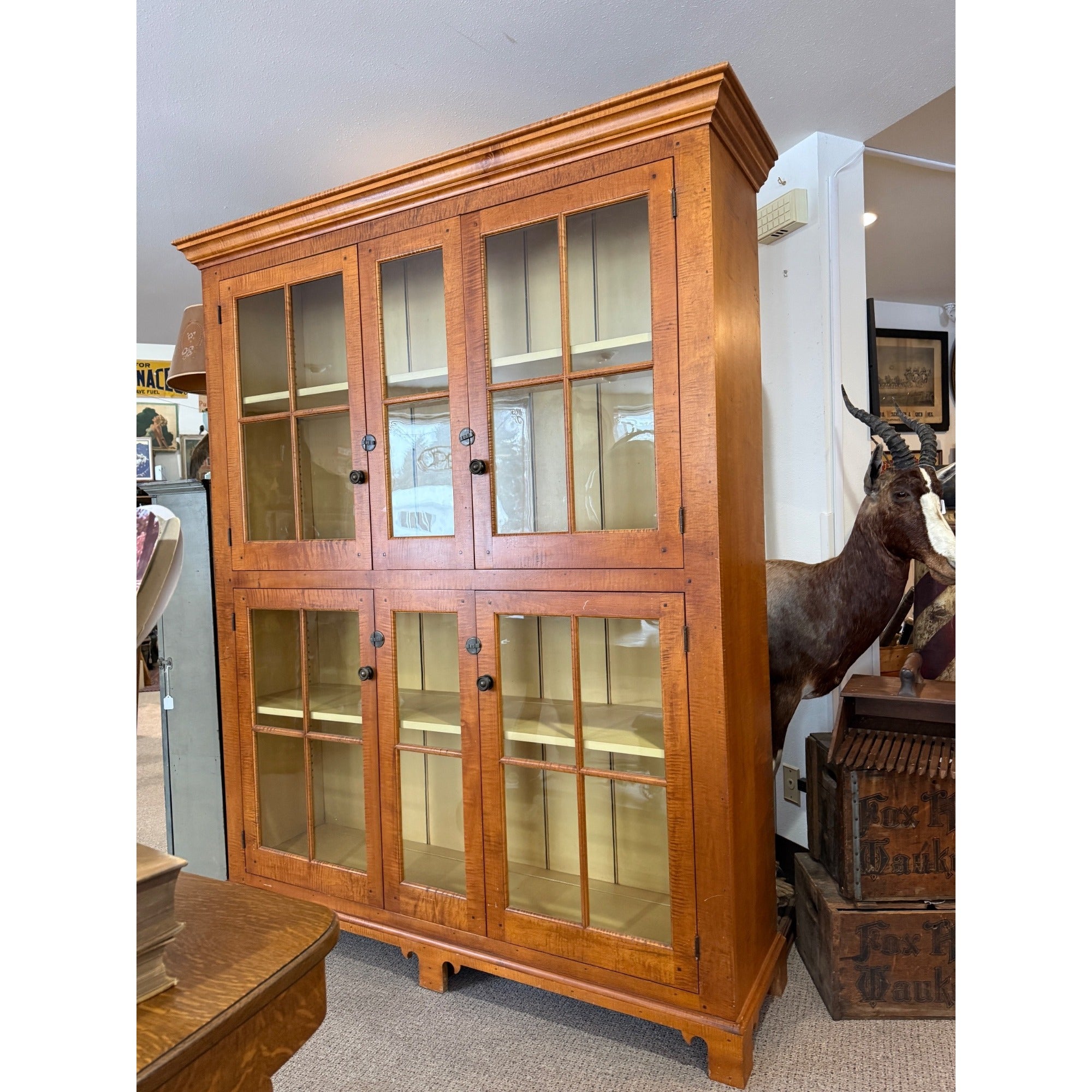 Vintage Kitchen Display Cabinet Cupboard Bookcase David T. Smith 4-Door