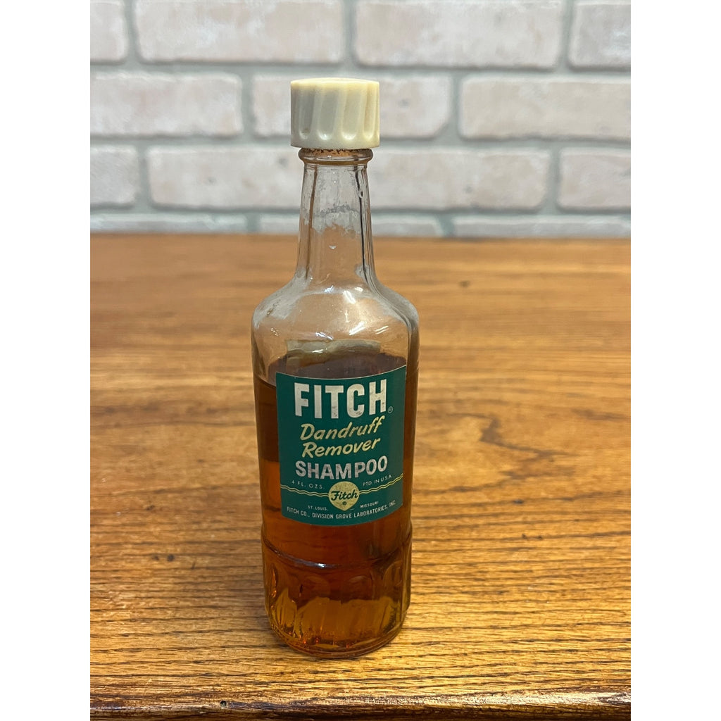 Vintage Fitch Dandruff Remover Shampoo Amber Glass Bottle Barber Shop Display