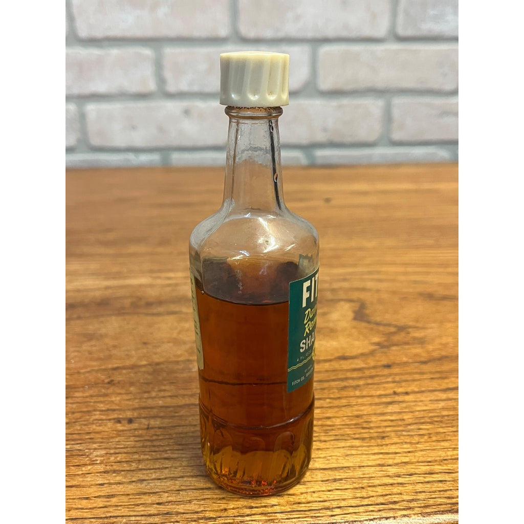 Vintage Fitch Dandruff Remover Shampoo Amber Glass Bottle Barber Shop Display