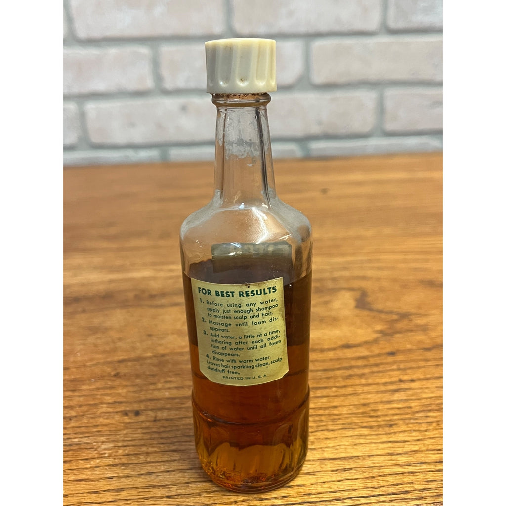 Vintage Fitch Dandruff Remover Shampoo Amber Glass Bottle Barber Shop Display