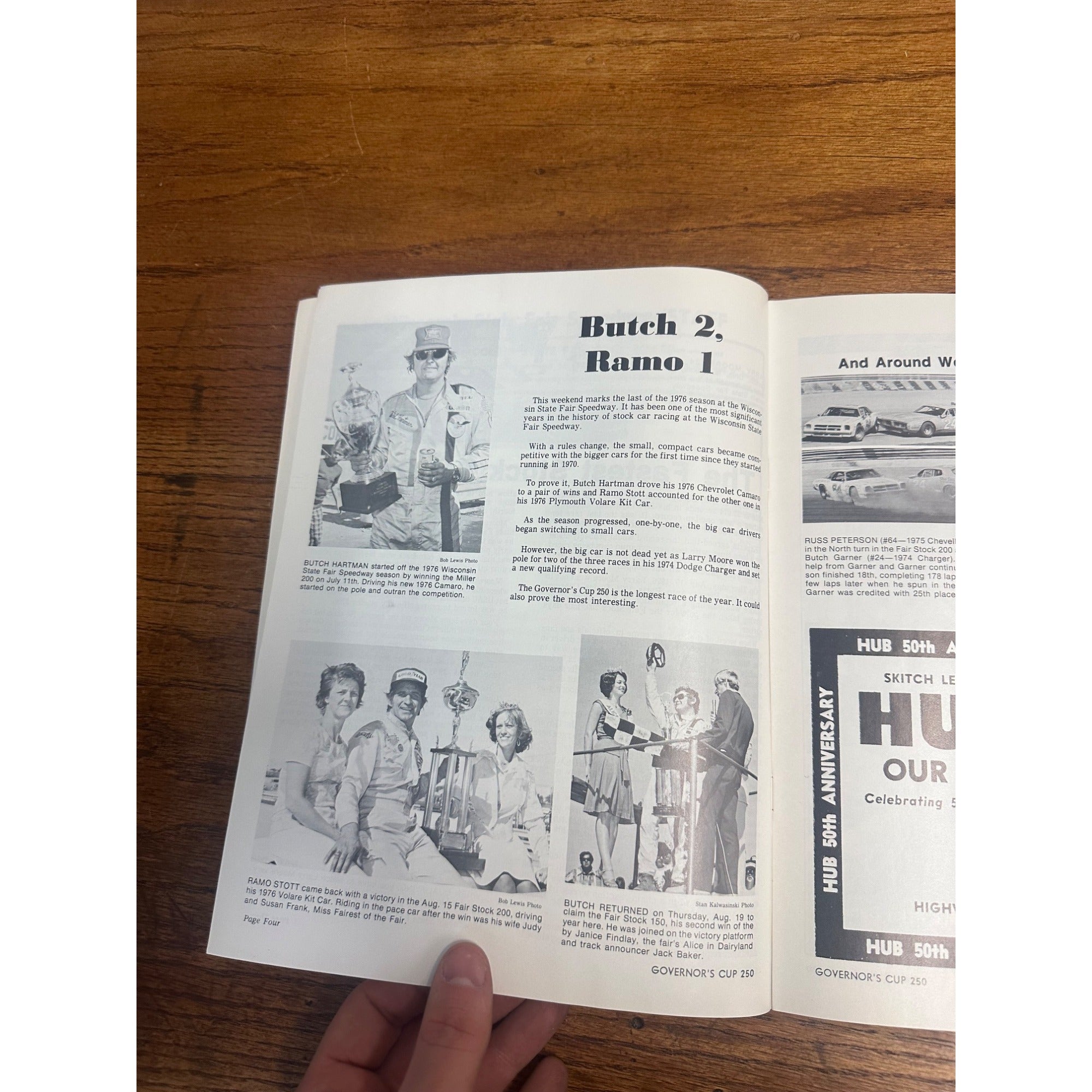 1976 Governor's Cup 250 Mile Race National Championship Souvenir Program Wisconsin