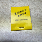 Kollman Korner Leroy Wis Supper Club Advertising Matchbook