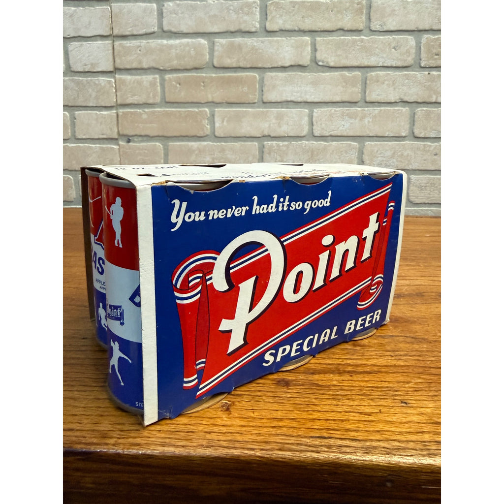 Vintage Point Beer 6-Pack Case Carrier w/ AF Basebrau Flat Cans Stevens Point WI
