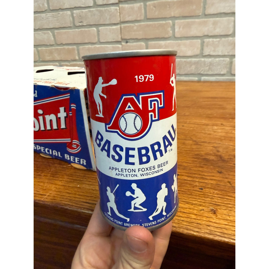 Vintage Point Beer 6-Pack Case Carrier w/ AF Basebrau Flat Cans Stevens Point WI