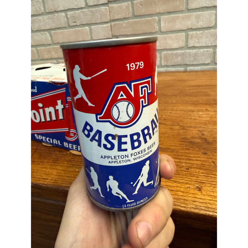 Vintage Point Beer 6-Pack Case Carrier w/ AF Basebrau Flat Cans Stevens Point WI