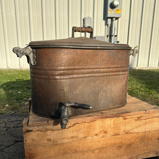 Antique Copper Boiler Canning Moonshining w/ Spout Spigot