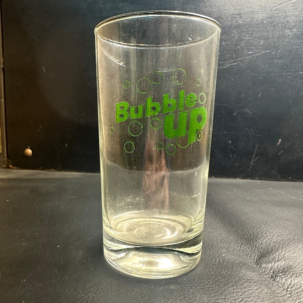 Vintage Bubble Up Soda Pop green ACL Soda Fountain Glass