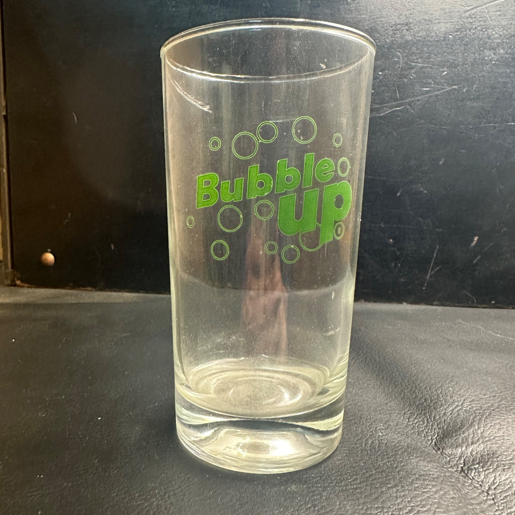 Vintage Bubble Up Soda Pop green ACL Soda Fountain Glass