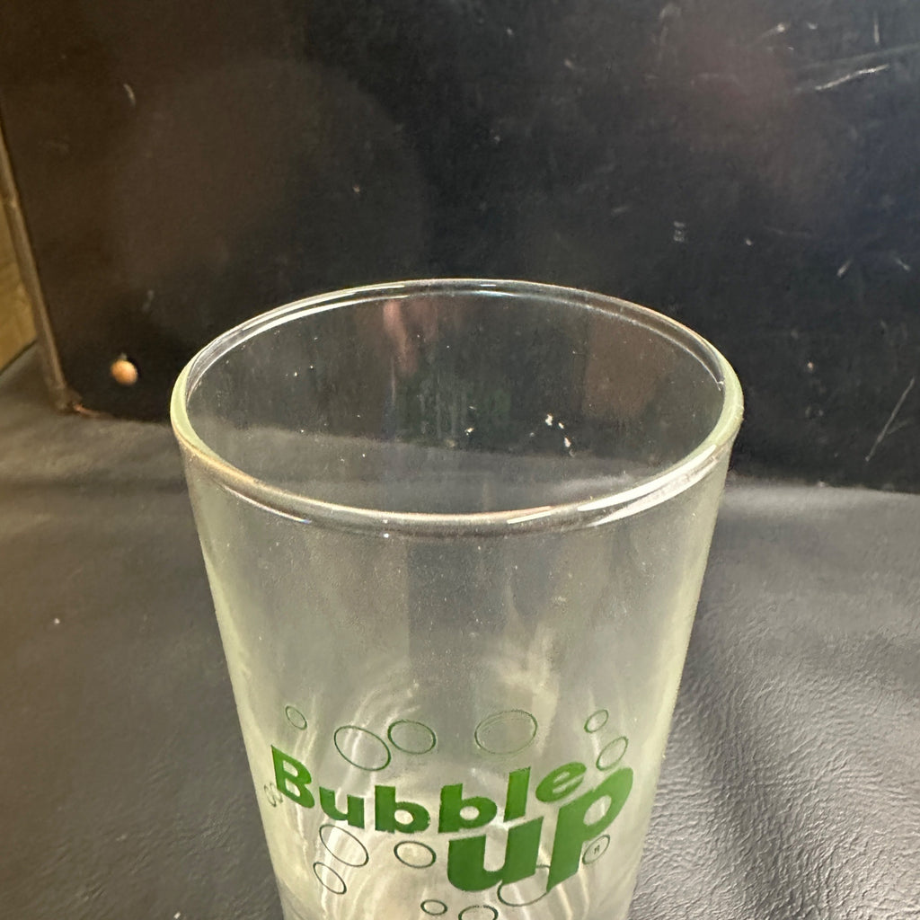 Vintage Bubble Up Soda Pop green ACL Soda Fountain Glass