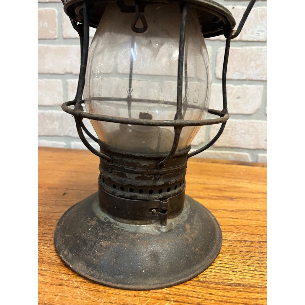 CHICAGO MILWAUKEE RAILROAD LANTERN BELL BOTTOM w/ Northwestern Globe C.M.& St. P. Ry 1895