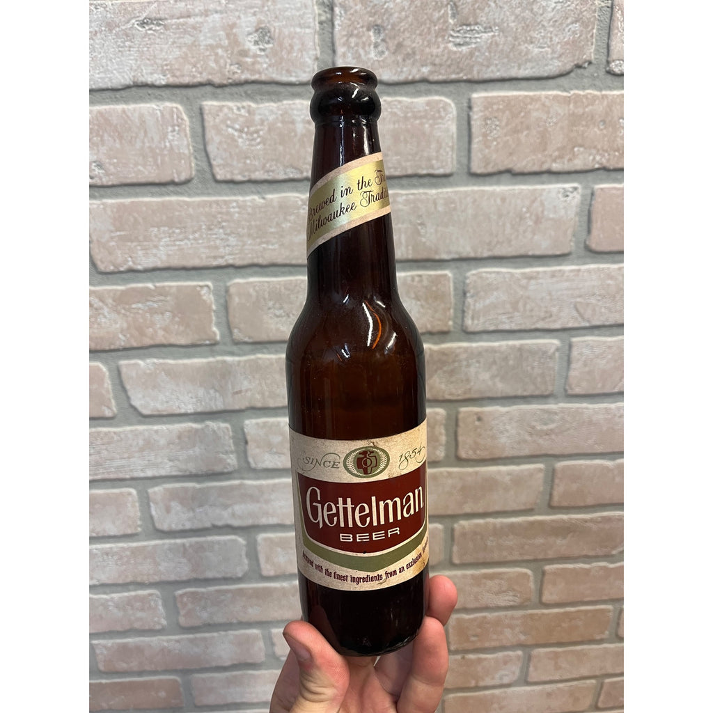Vintage Gettelman Beer Miller Brewing Co Paper Label Bottle Milwaukee 12oz