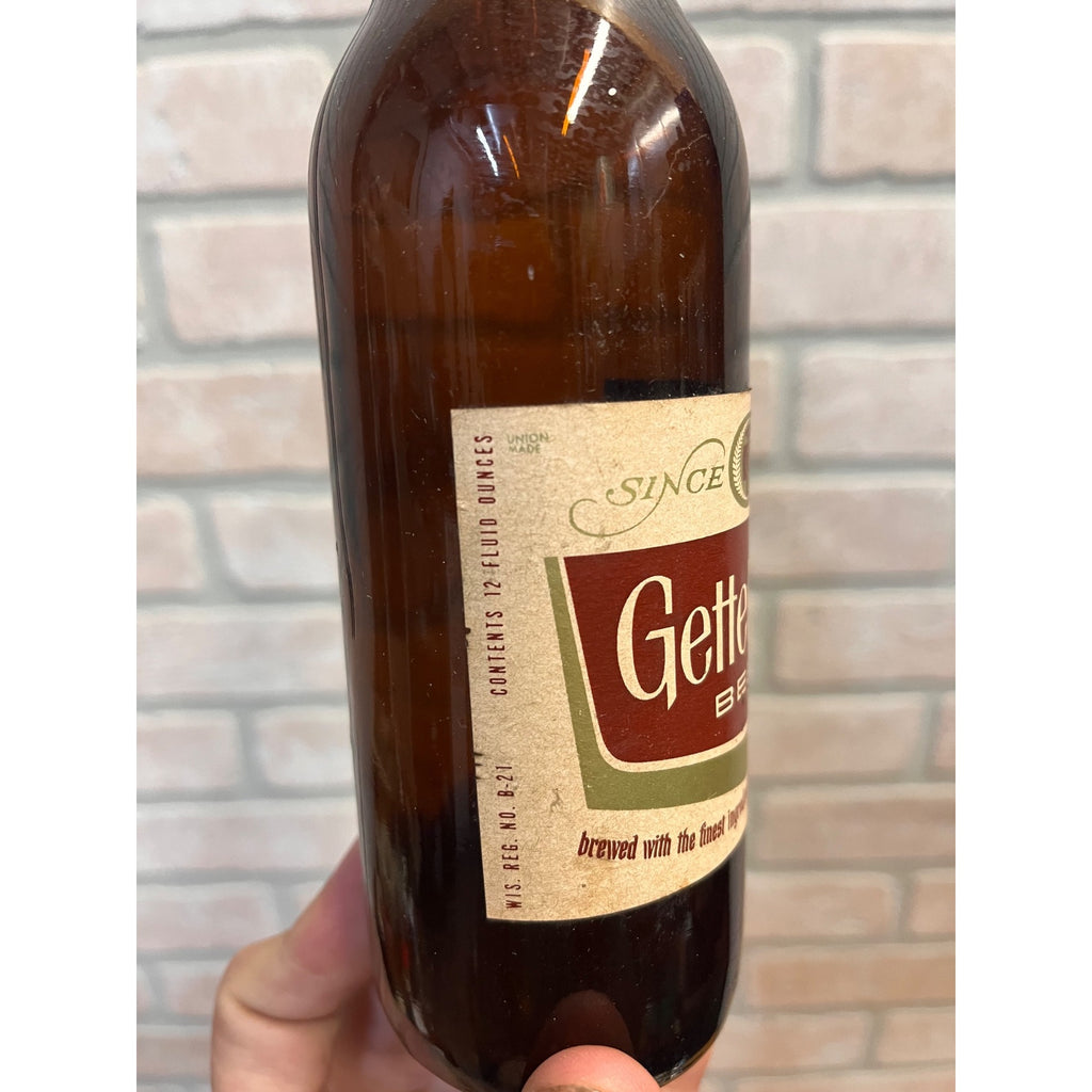Vintage Gettelman Beer Miller Brewing Co Paper Label Bottle Milwaukee 12oz