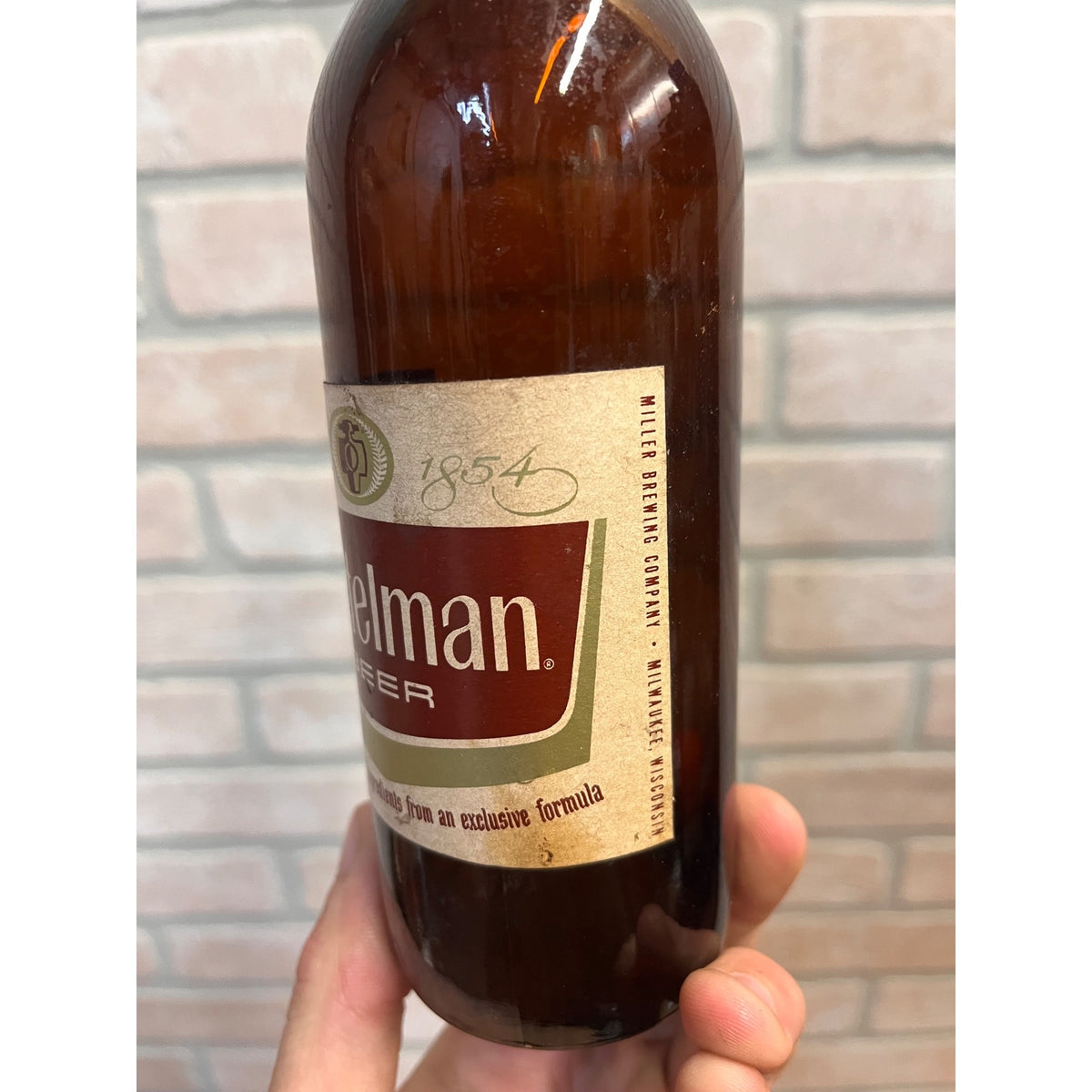 Vintage Gettelman Beer Miller Brewing Co Paper Label Bottle Milwaukee 12oz