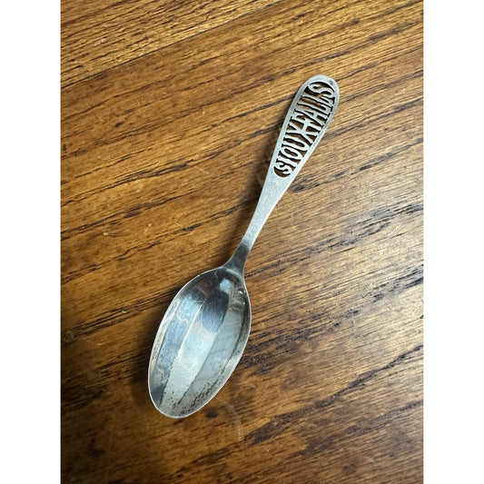 Vintage Sioux Falls Solid STERLING Silver Souvenir Spoon South Dakota