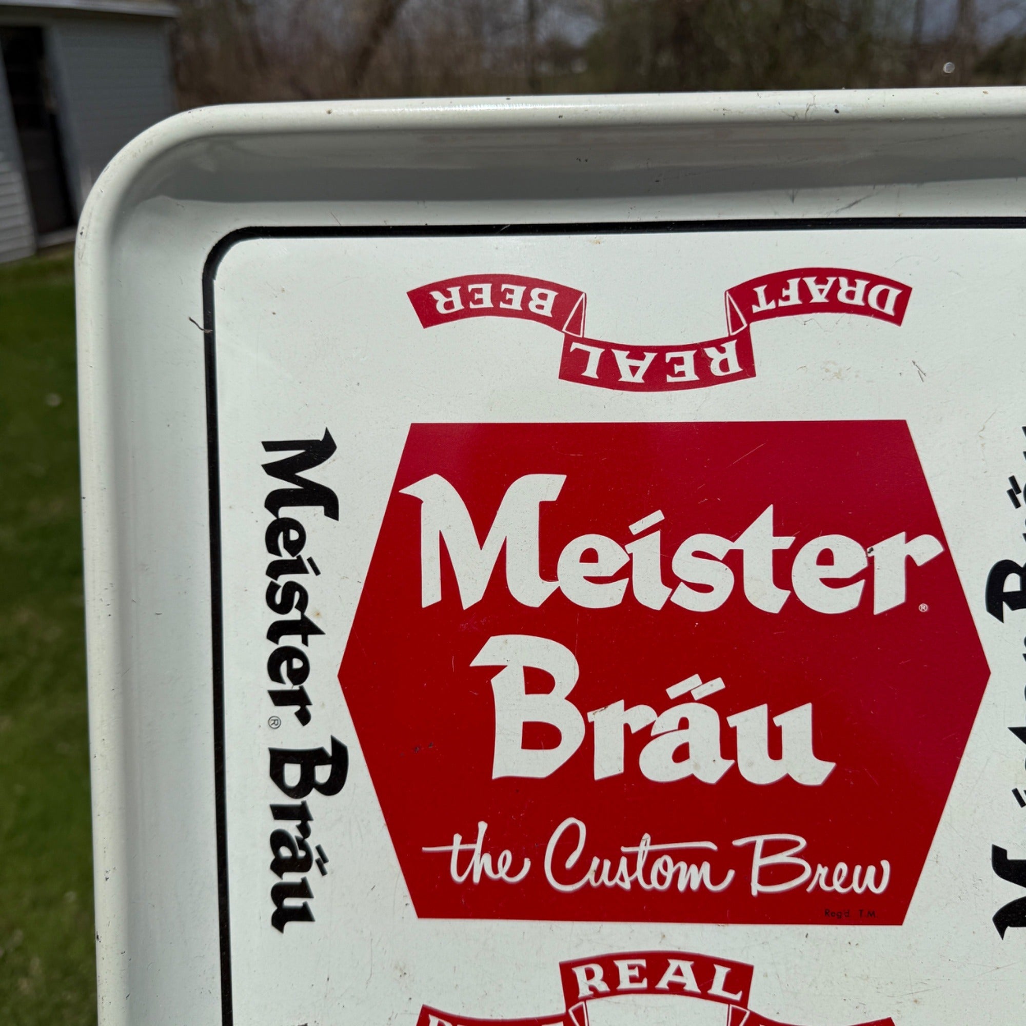 Vintage Meister Brau Beer Tray 13" Square Chicago Peter Hand Brewery Advertising