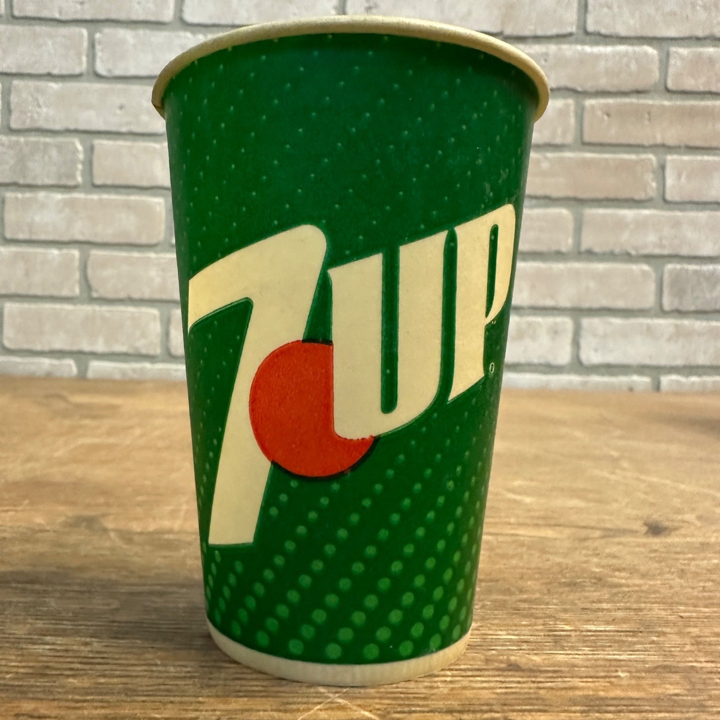 Vintage 7up Green 9oz Soda Promotional Wax Paper Cup