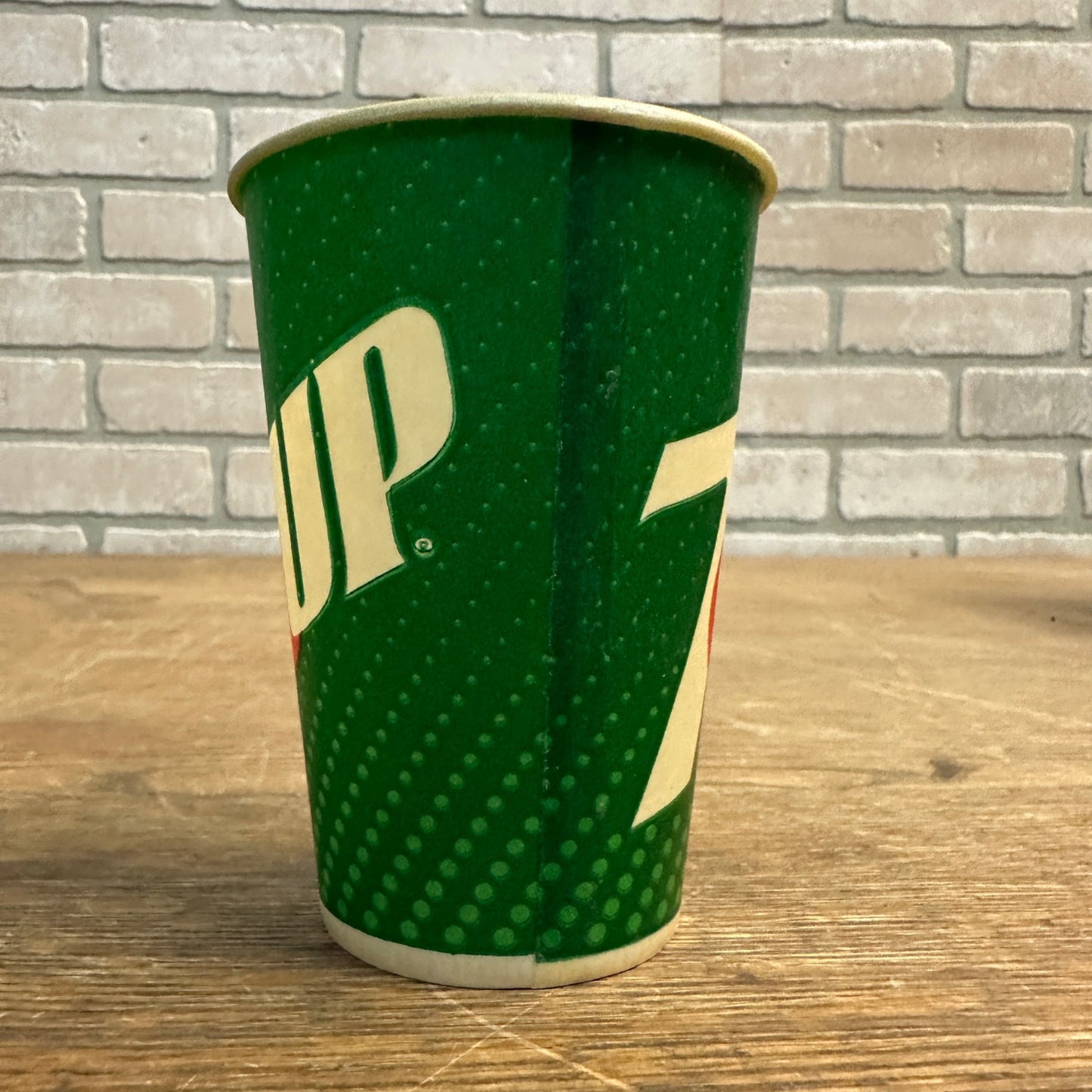 Vintage 7up Green 9oz Soda Promotional Wax Paper Cup