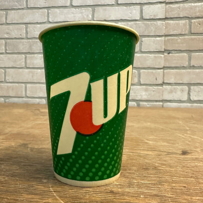 Vintage 7up Green 9oz Soda Promotional Wax Paper Cup